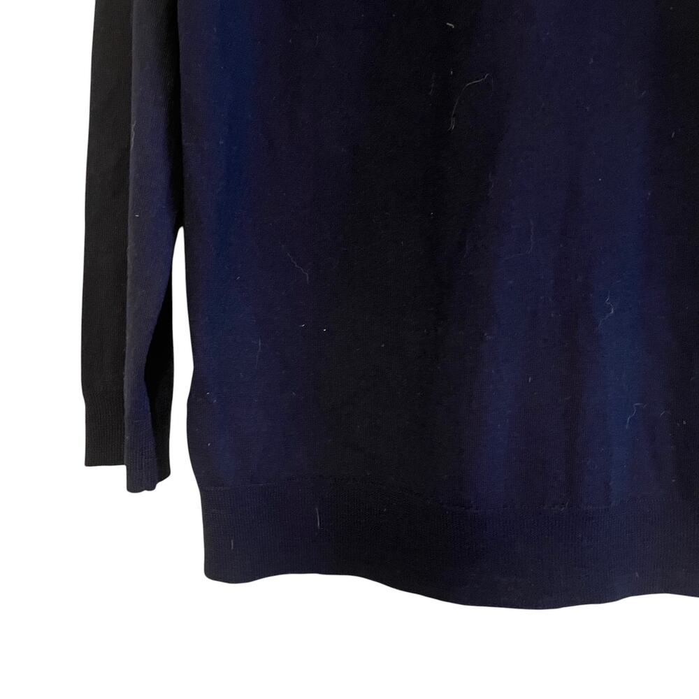 J.Crew Sweater Tippi 100% Merino Wool Knit Crewneck Pullover Navy Blue Large - Picture 7 of 13